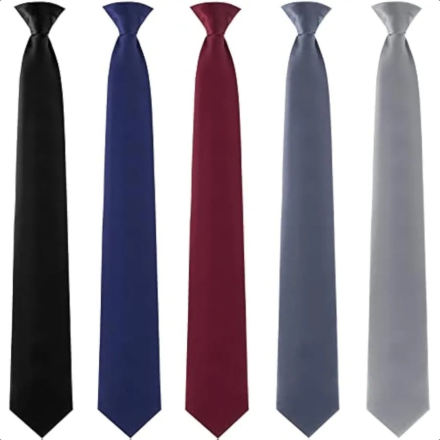 

Clip on Ties for Men Solid Color Men's 20 Inch Pretied Uniform Solid Color Clip on Tie