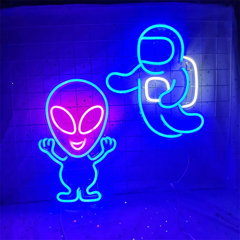 UFO Led Neon Light Spaceship Alien Planet Gamepad Neon Lamp Room Hanging Wall Light Acrylic Art Wall Decor USB Control Lamps