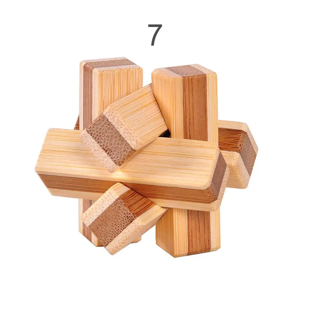 Small Bamboo Game IQ For Adults  Children Puzzle  Kong Ming Lock Brain Teaser Classic Toys