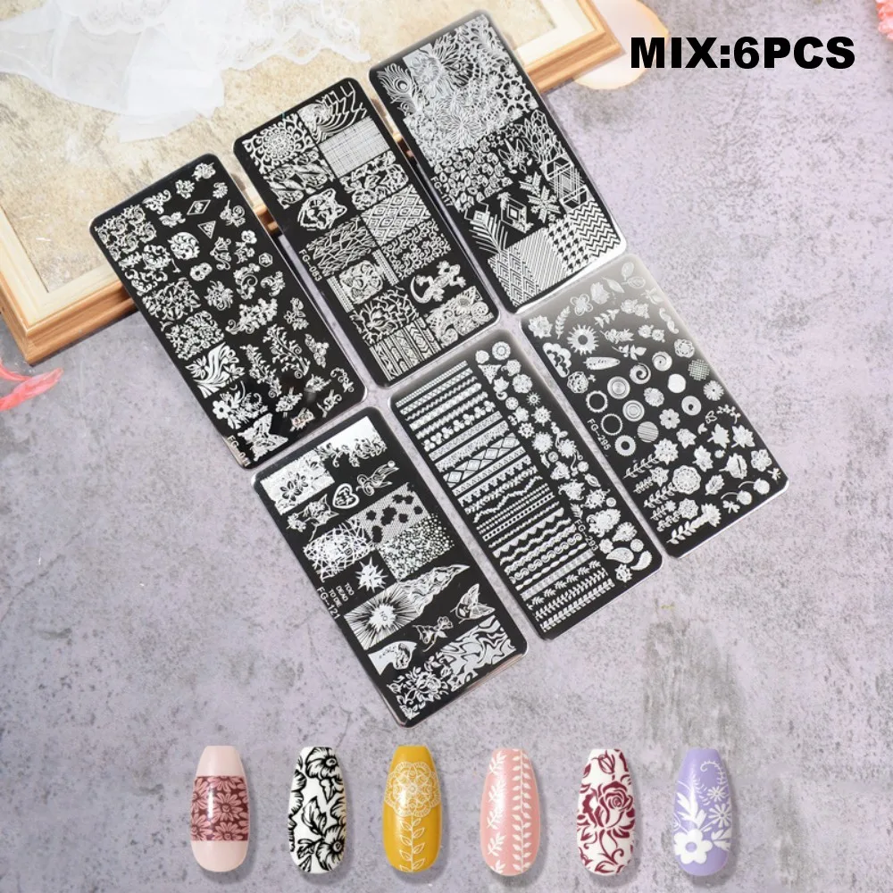 Various Shapes Nail Art Stamping Plate Transfer Printing Template Stencils Template Nail Decals For DIY Manicure Decoration Tool