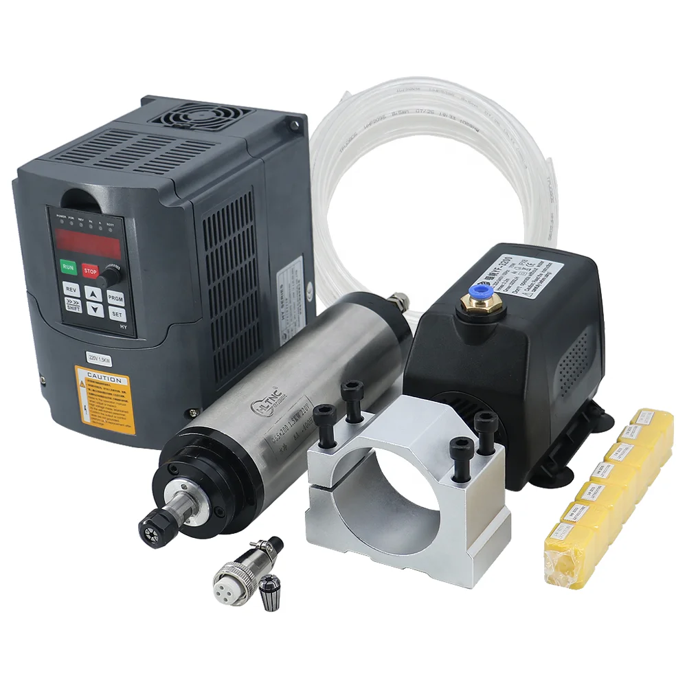 

HLTNC Has Factory Manufacturer Customize Spindle 1.5kw For Grinding Cnc Router Spindle Motor 24000 Rpm Water-cooled Spindle Set