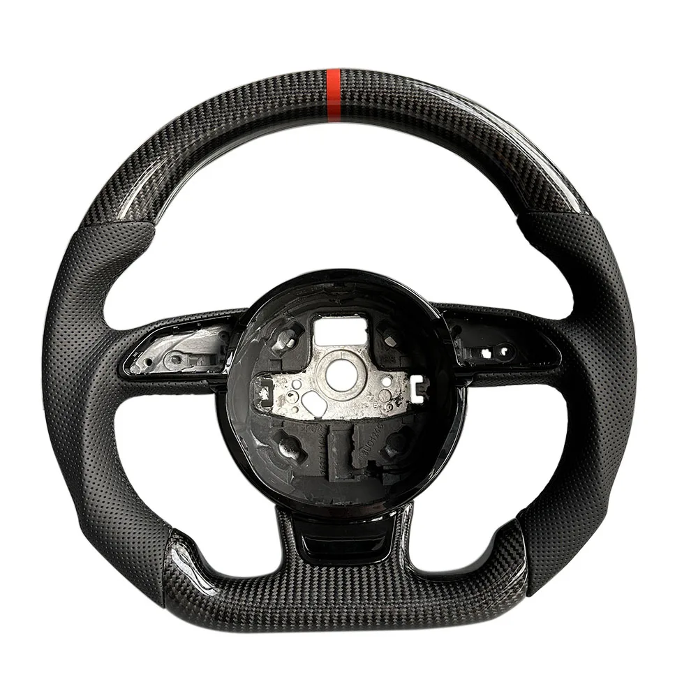 

Carbon Fiber Flat Bottomed Sport Steering Wheel Customization Service for Audi A3 A4 A5 A6 A7 Q5 Q7 TT R8A6C7