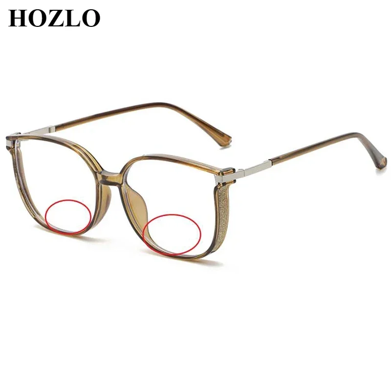 New Fashion Women Shine Side Anti Blue Ray Bifocal Myopia Glasses Ladies Girls Look Near Far Nearsighted Shortsighted Spectacles