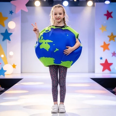 Kids Funny Carnival Party Costume Stage Outfit Halloween Sponge Earth Themed Cosplay Clothing