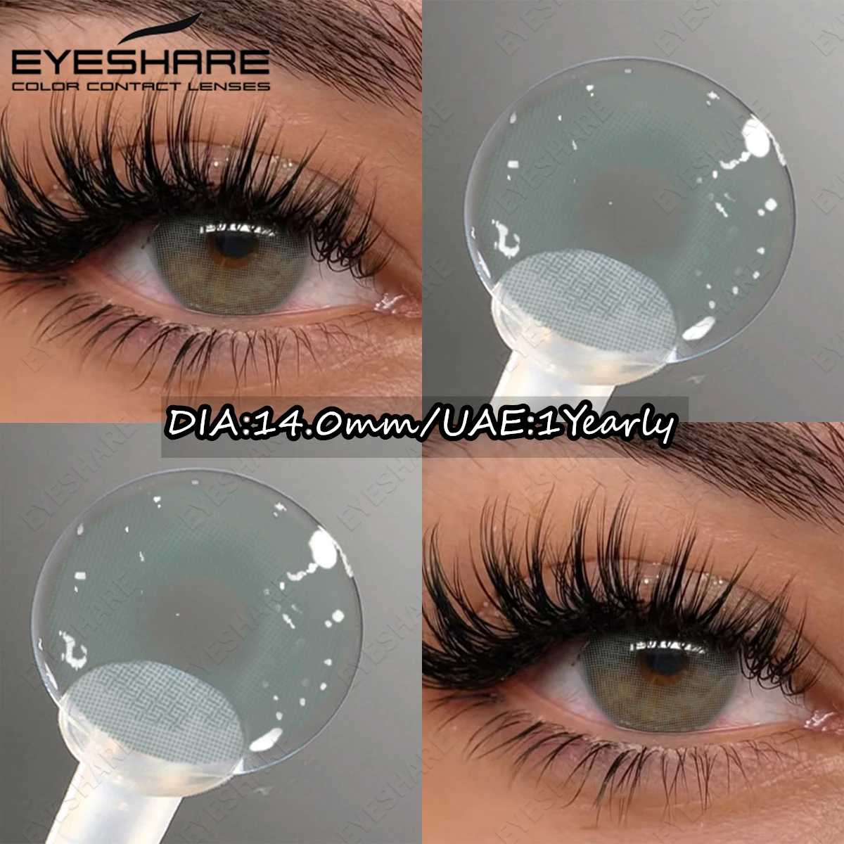 Lentes de contacto de color claro Natural EYESHARE, pupilas de belleza de color gris suave, lentes de contacto de ojos marrones para maquillaje de ojos, lentes de ojos azul claro