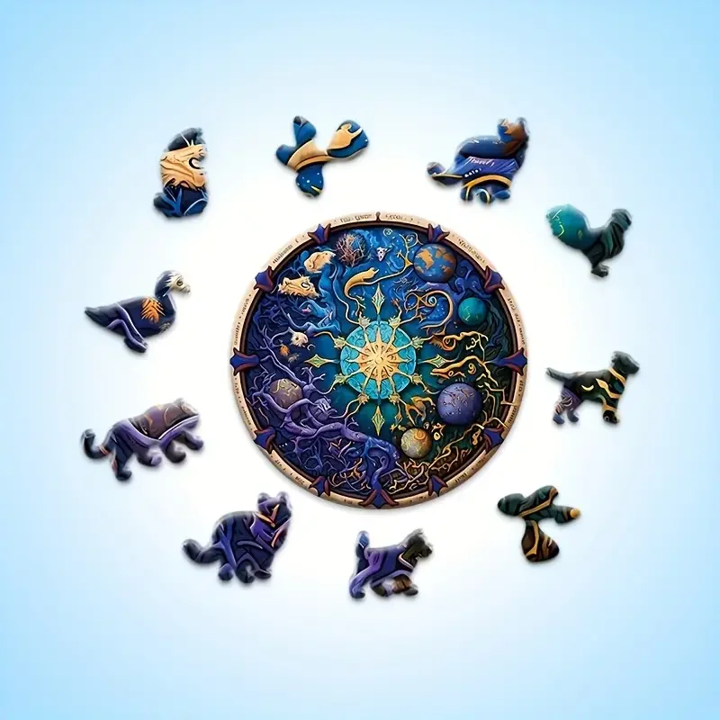 الألغاز بانوراما خشبية للبالغين والأطفال ، لغز مضحك مع قطع على شكل حيوان ، وأفضل الهدايا ، ديكور المنزل ، لعبة الأسرة