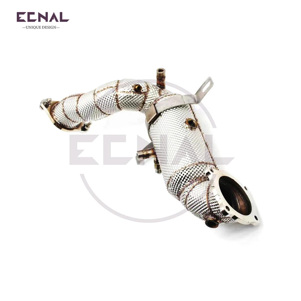 Ecnal Exhaust Downpipe for Maserati Ghibli Levante Grecale 2.0T 2021+High Performance Exhaust Pipe with Catalytic Converter