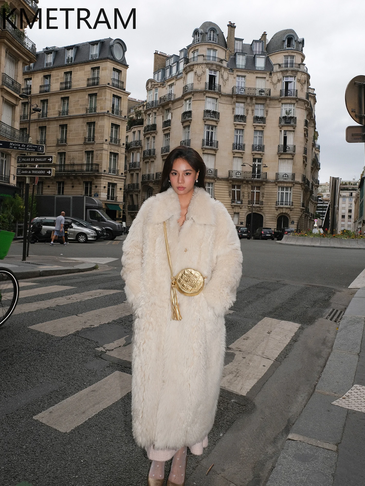 سترة فرو مزدوجة الوجه من صوف توسكانا الطبيعي لعام 100% معطف نسائي فاخر طويل من الفرو الحقيقي ملابس شتوية للنساء Fourrure 2025