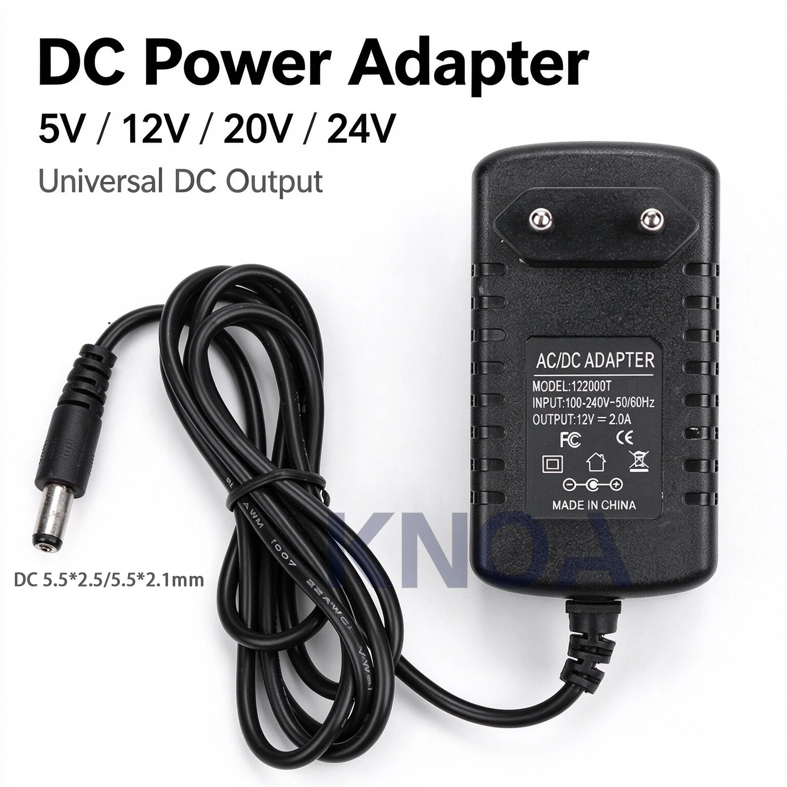 AC 110-240V DC 5V 12V 20V 24V 1A 1.2A 2A 3A Universal Power Adapter Supply Charger Adaptor EU US for LED Light Strips CCTV