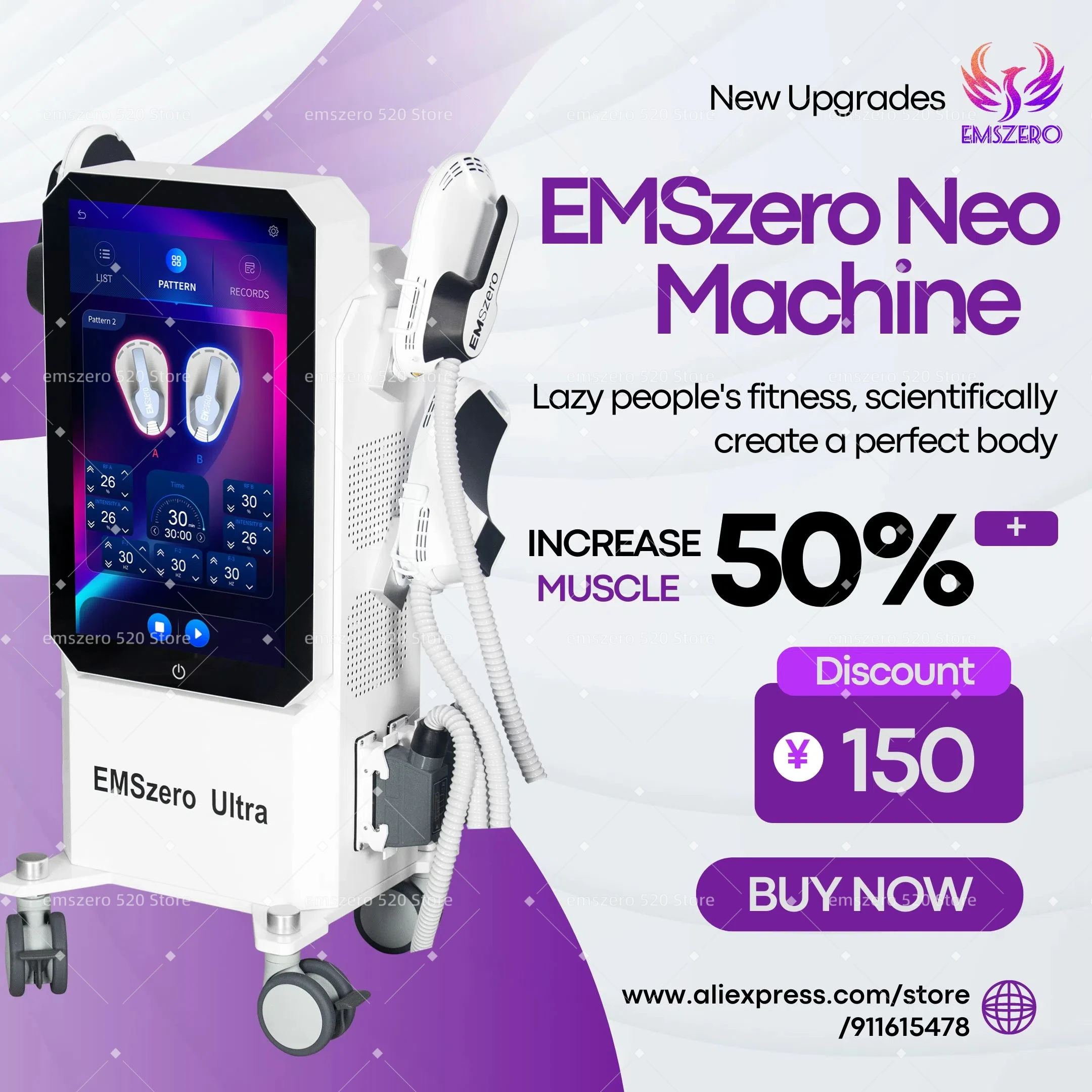 

EMSzero Neo Muscle Stimulation Machine Body Sculpt HI-EMT RF Weight Lose Electromagnetic Slimming Machine