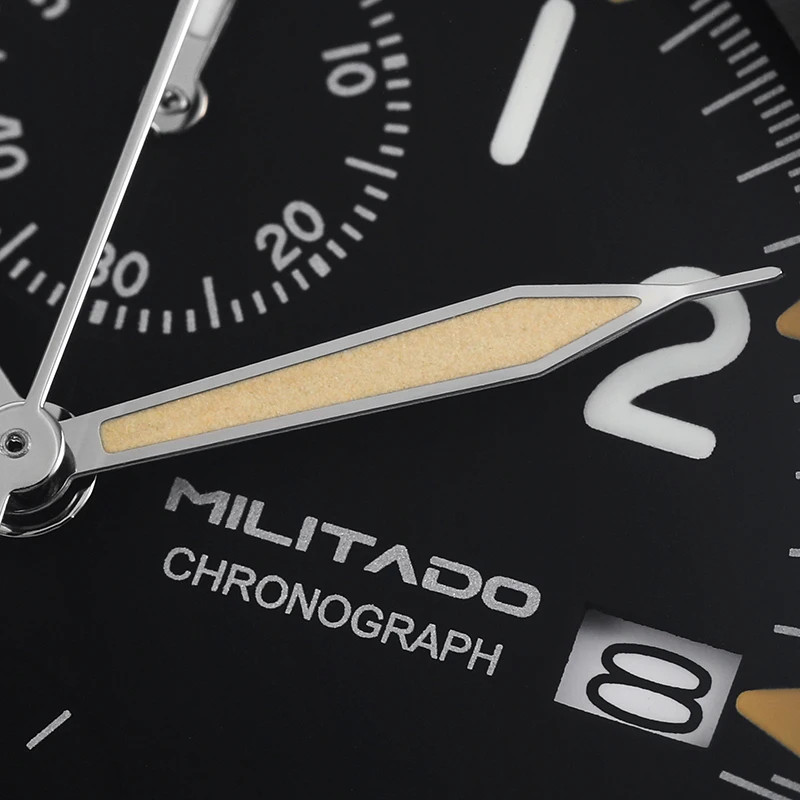 Militado ML1868KF Retro VK67 Quarz-Chronographenuhr, Edelstahlgehäuse, 3 Zifferblätter, wasserdicht, 100 m, Multifunktions-Militäruhr – Detail 22