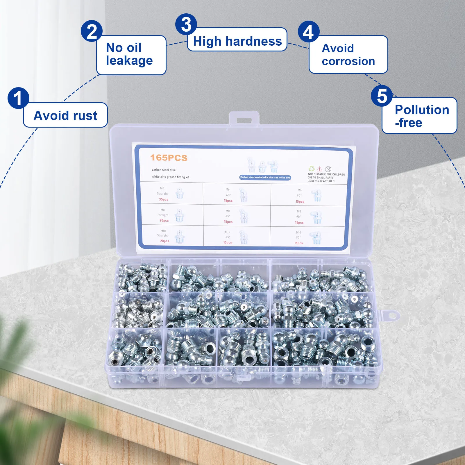 165/90 قطعة SAE وتركيبات الشحوم المترية تشكيلة NPT 1/4 "1/8" M6 M8 M10 طقم تركيبات الشحوم مستقيم 45 90 درجة الشحوم بندقية F