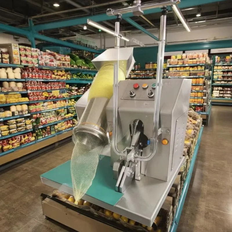 Custom Potato Garlic Ginger Net Bag Binding Machine Pet Food Nut Filling Machine Auto Mesh Bag Netting Packing Machine For Fruit