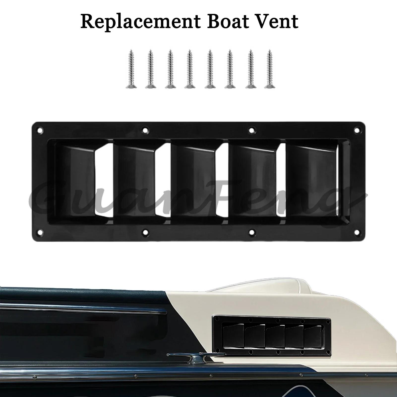 Universal Marine Louver Vent Grille, Replacement Ventilation Cover for Boat, RV, Trailer & Vehicle Compartments