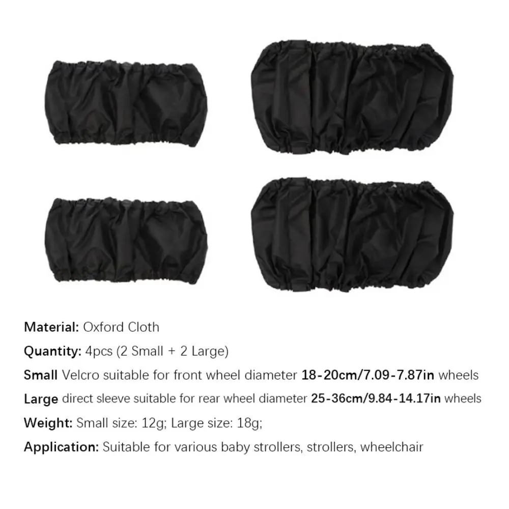 Oxford Cloth Stroller Wheel Dustproof Cover Black Stroller Accessories Infant Pushchair Wheel Cover Pram Wheel Anti-Dirty Cover