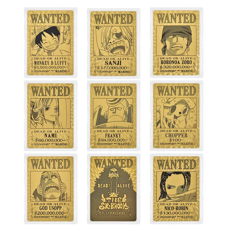 อะนิเมะญี่ปุ่น One Piece การ์ตูนธนบัตรทองขนาดเล็กคอลเลกชัน Luffy การ์ดตัวละครของขวัญวันเกิดคริสต์มาส