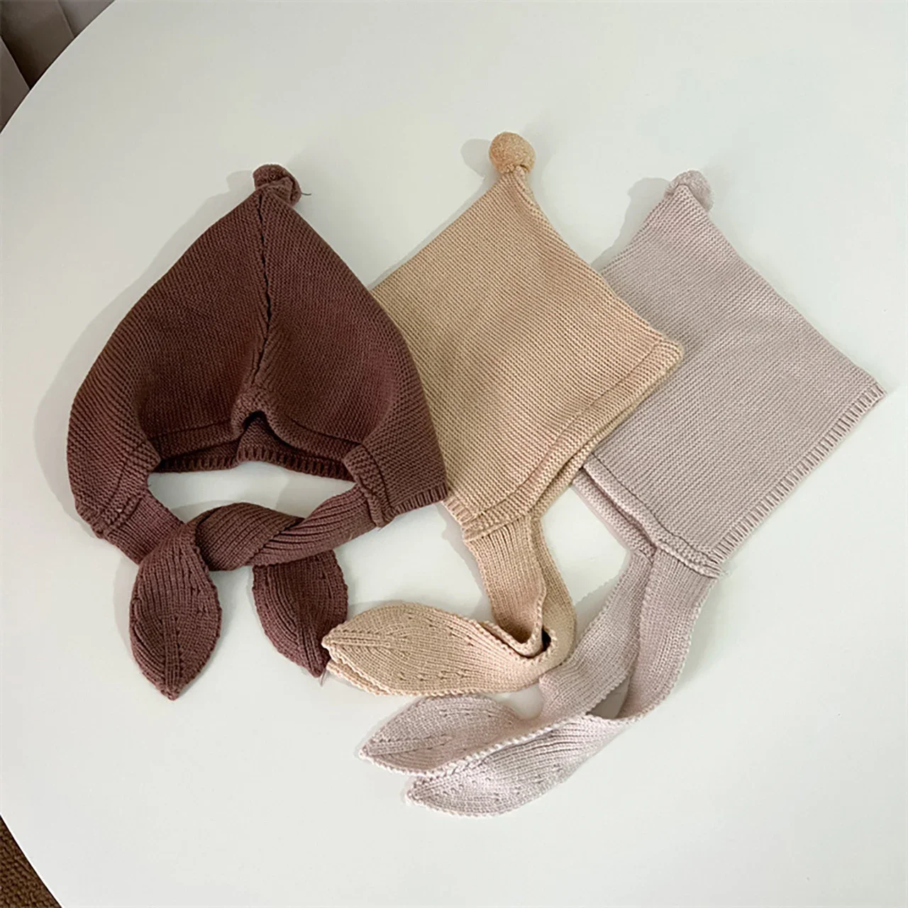 

Kids Knitted Earflap Hat Autumn Winter Warm Winproof Baby Girls Bonnet Solid Color Children Boys Ear Protection Hats