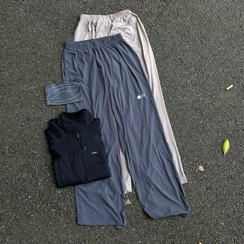 Optimistic Lightweight Skin-friendly Straight Pants Cool Quick Dry Breathable Sports Trousers for Running Fitness Outdoor