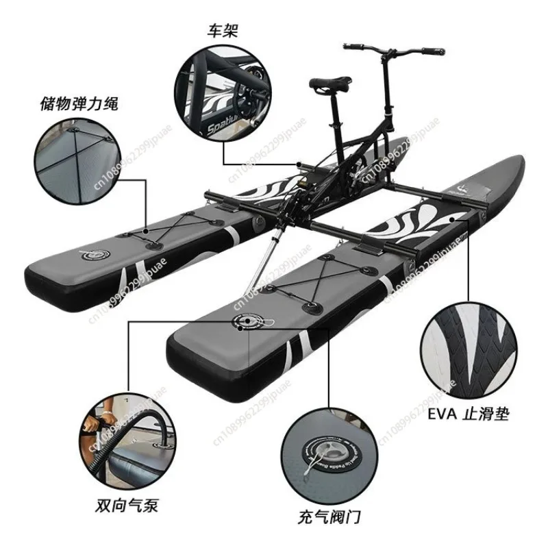 Single Inflatable Water Pedal Bike Multifunctional Water Sports Kayak Pedal Boat For Scenic Outdoor Water Entertainment
