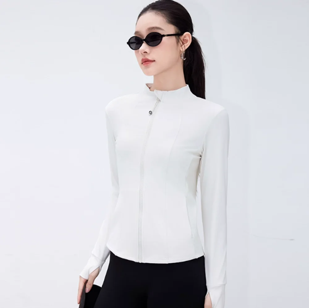 

Женская тренировочная куртка Naked Feeling, облегающий топ на молнии с длинными рукавами для бега для тренировок по йоге