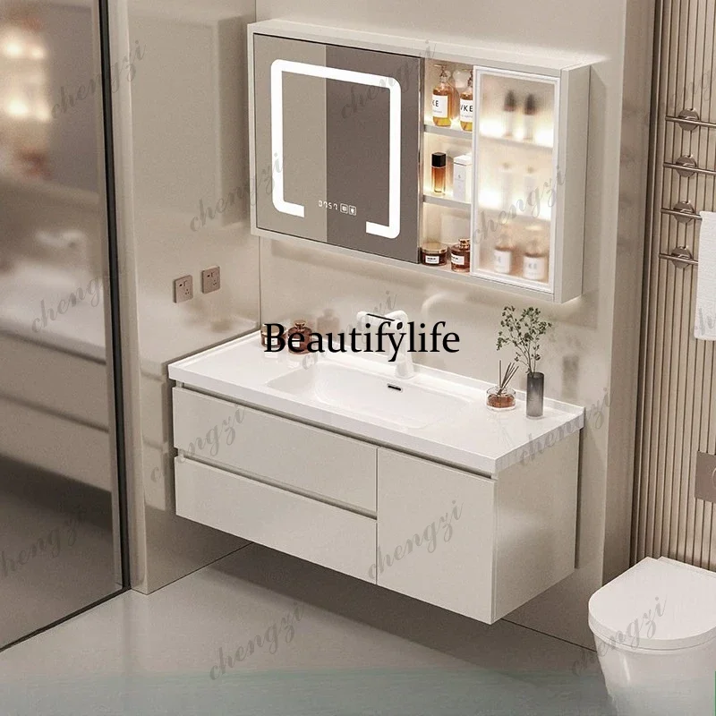 S178 White Luxury Bathroom Cabinet Drawers Organizer Modern Space Saver Display Toilet Cupboard Storage Gabinete Trendy