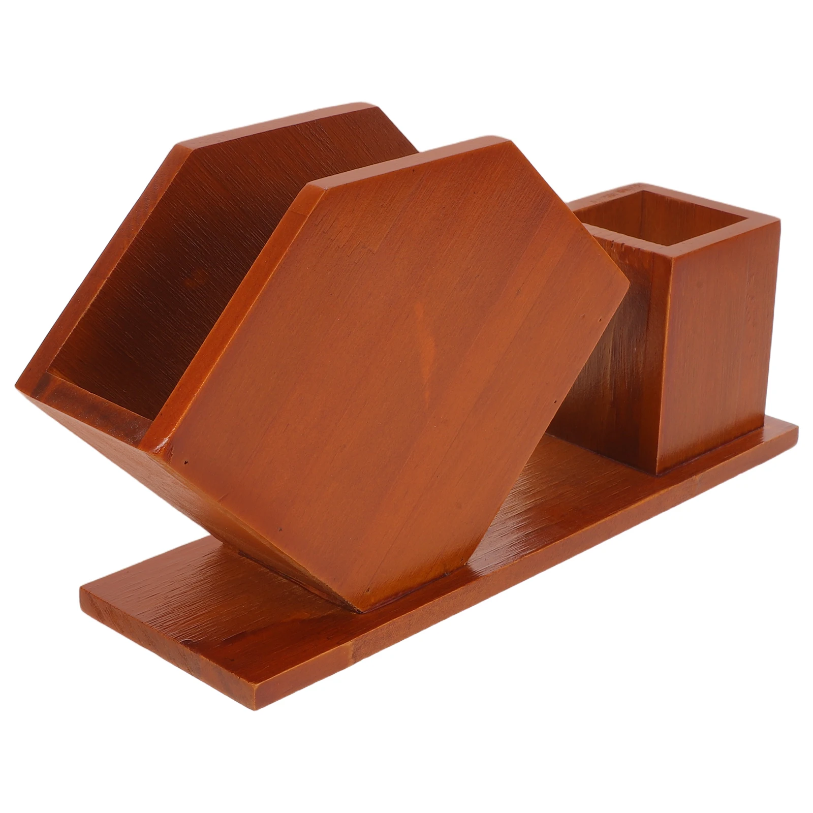 

Wooden Cover Table Multi-Functional Compartments Organizer Toothpick Storage Desktop For Living Room Office Household Decorative