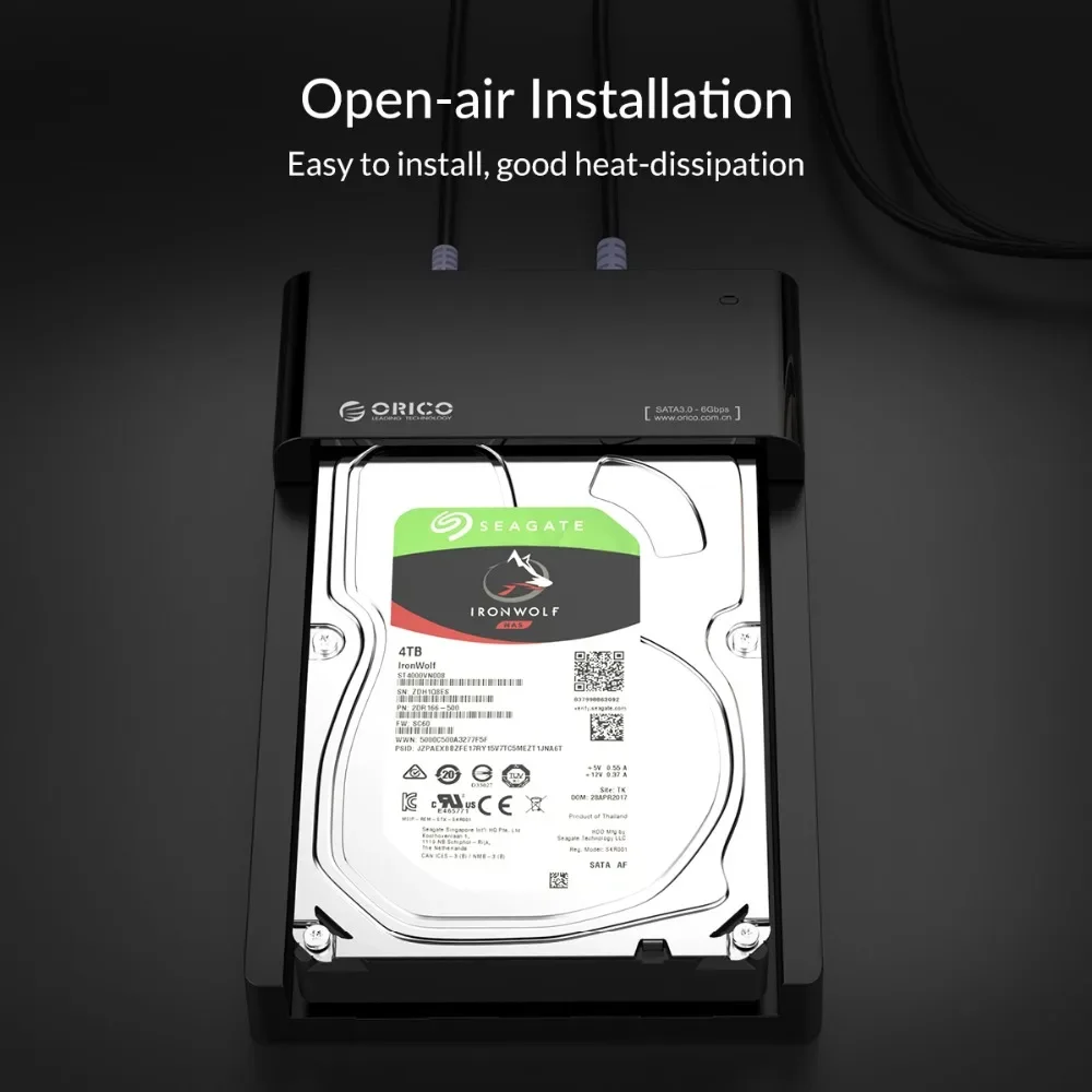 ORICO 2.5/3.5เคสฮาร์ดดิสก์ SATA เป็น USB 3.1 Gen2ชนิด C อะแดปเตอร์ SSD ความเร็วสูงกล่อง HDD ฮาร์ดดิสก์ไดรฟ์ภายนอกสำหรับแล็ปท็อป
