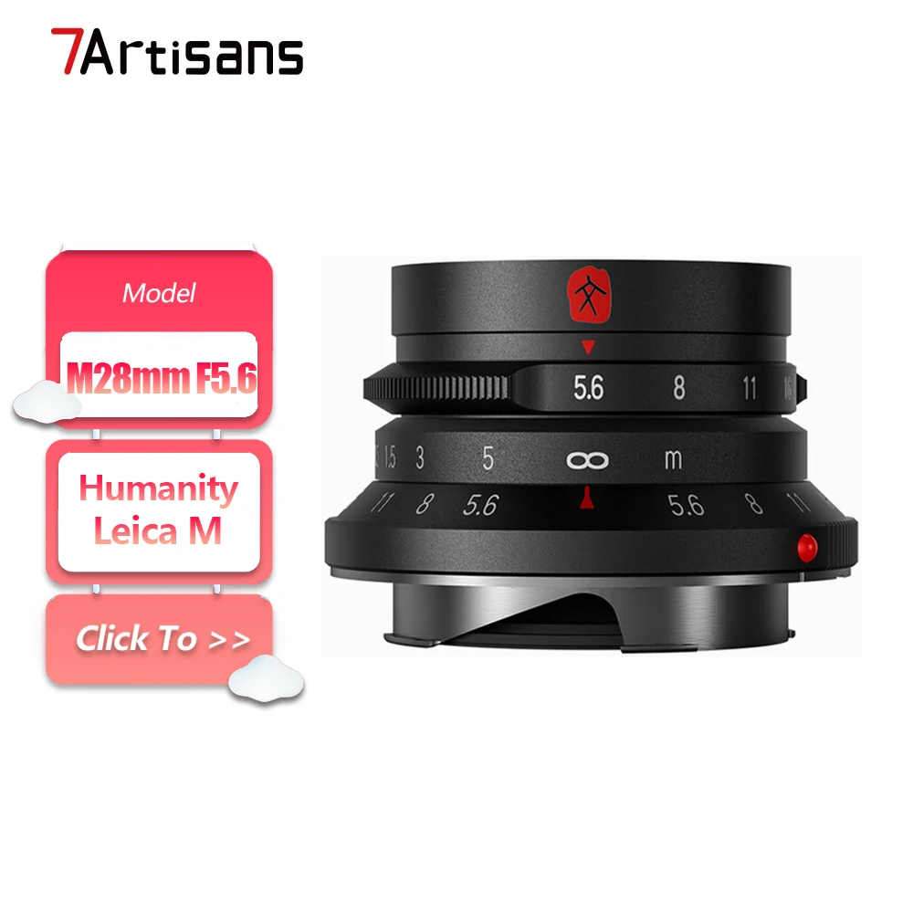 

7artisans M 28mm F5.6 Full Frame Manual Focus Prime Camera Lens for Street Humanities Photography with Leica M-mount