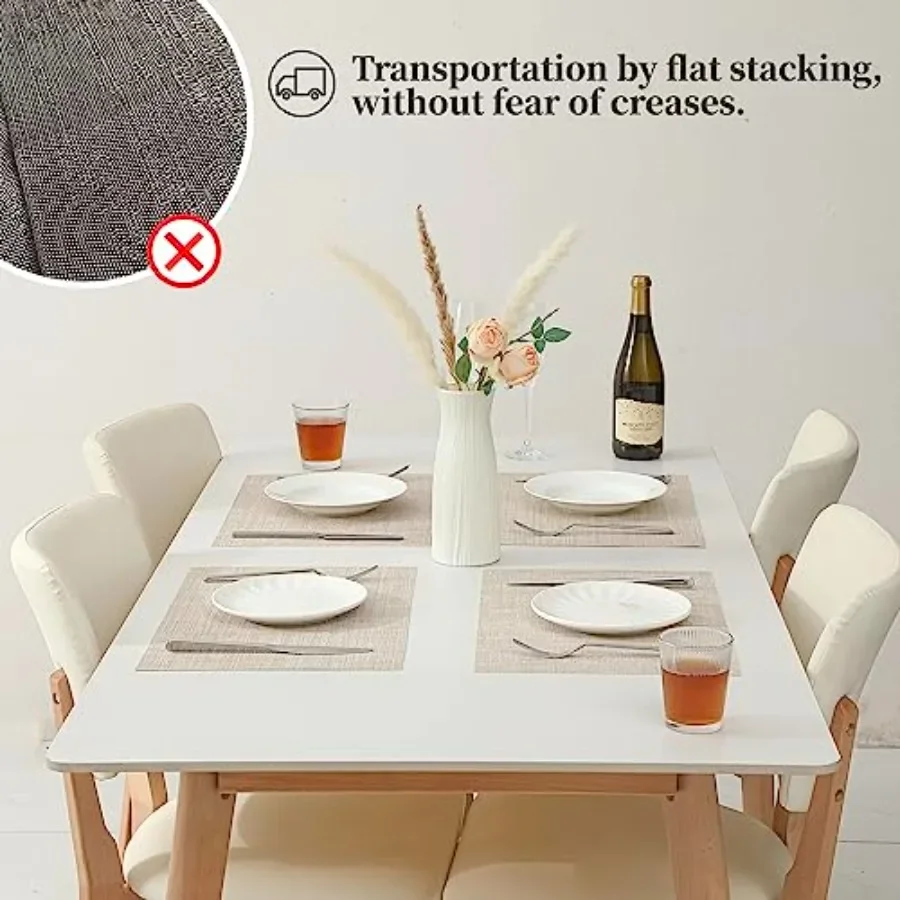 Placemats - Heat-Resistant, Non-Slip Table Mats, Washable Woven Vinyl for Indoor and Outdoor Dining view 6