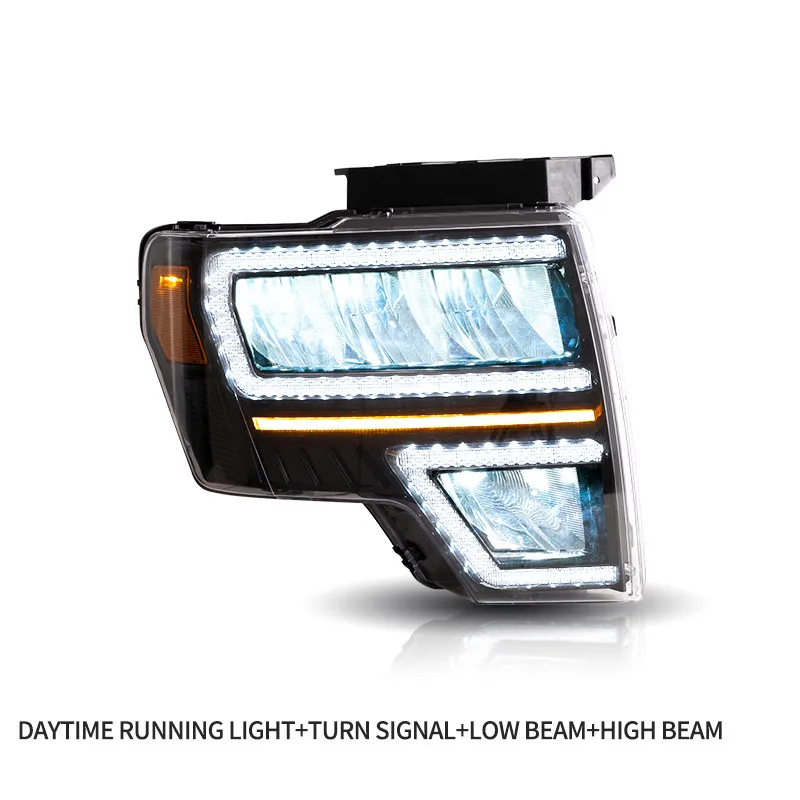 Factory Wholesales Price DRL Raptor Front Lamp 2009-2014 Full LED 2011 Headlights For Ford F150