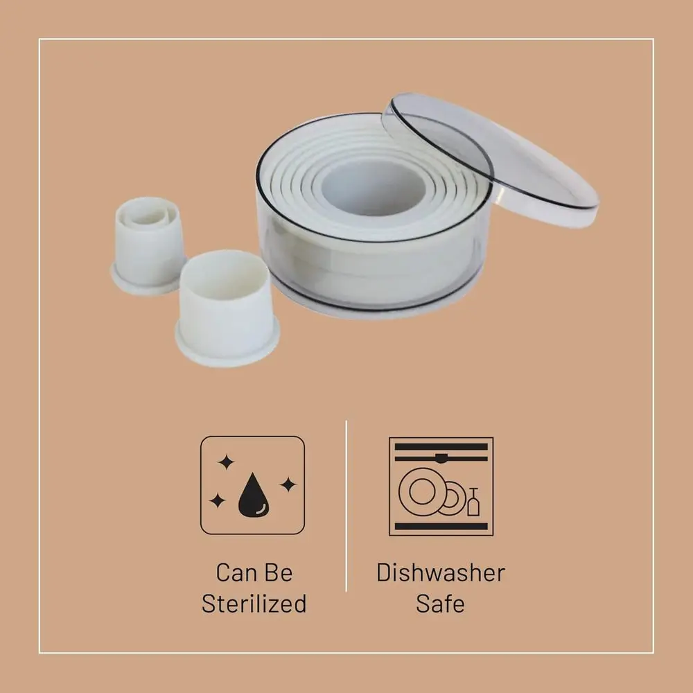 Round Cutters - 9-Piece Set - Easily Cut, Shape & Form Pies, Tarts, Biscuits & Other Baked Goods - Dishwasher Safe