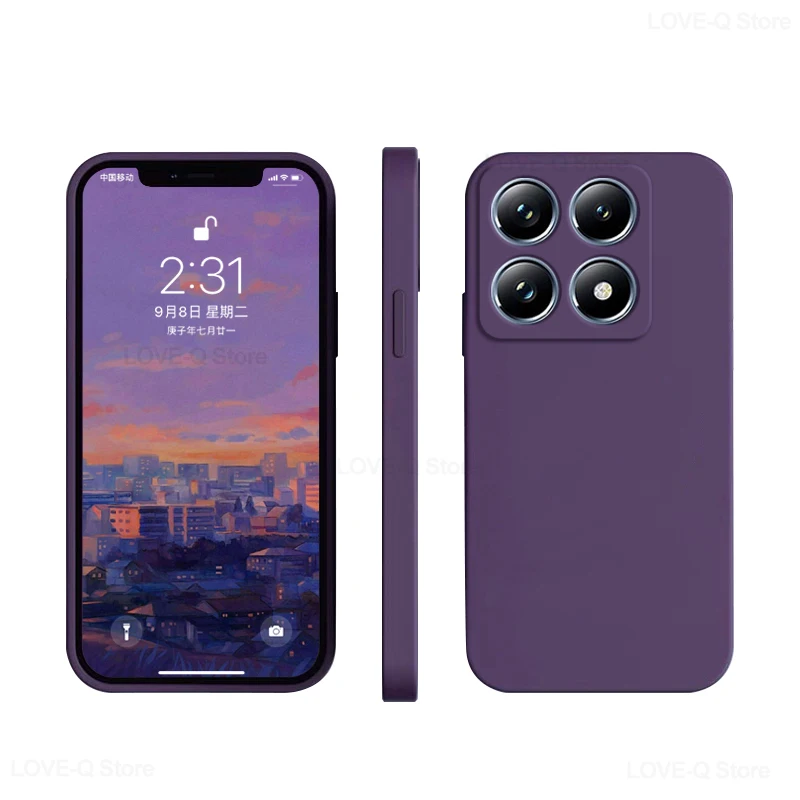Capa de telefone Mi 14 T Mi14T Pro Luxo Silicone Líquido À Prova de Choque para Xiaomi Mi 14 T Mi 14