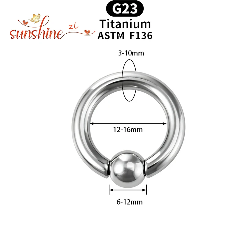 1PCS  ASTM F136 Titanium Hinged Segment Hoop Earrings Large Size Nose Rings 10G-0G 2mm-10mm Seamless Labret Lip Body Piercing