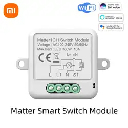 Xiaomi WIFI Smart Switch Module Matter Wireless Control Relay Breaker modulo di automazione domestica funziona con Siri Homekit Alexa Google