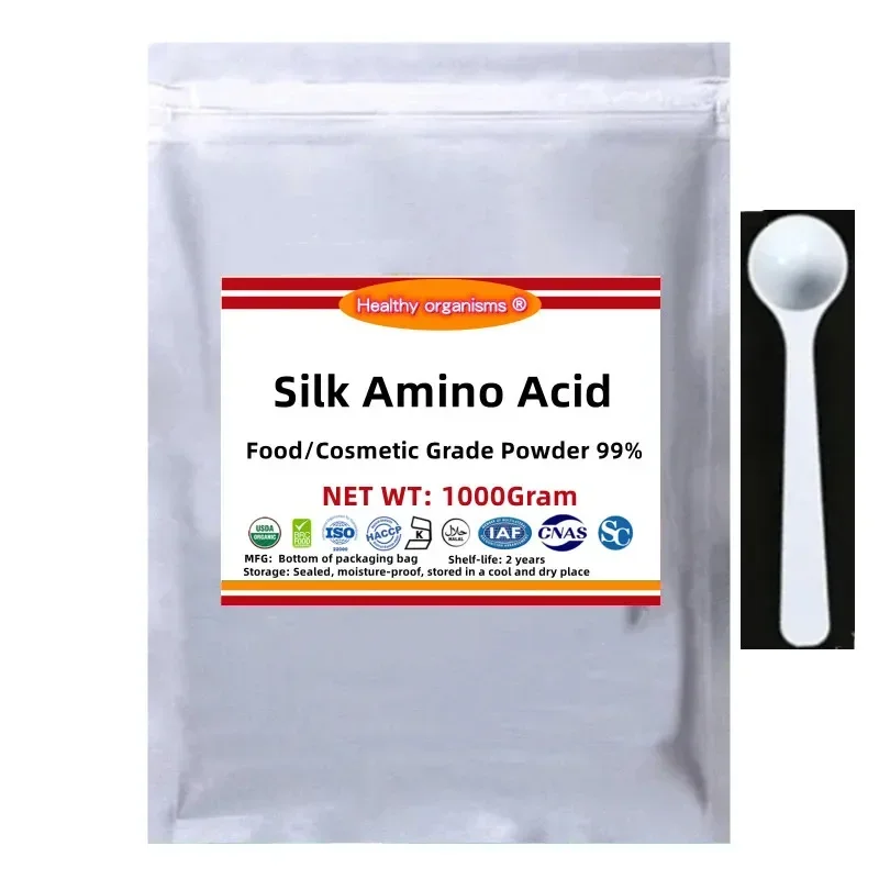 Organic Silk Amino Acid Powder Food/Cosmetic Grade, Skin Whitening, Anti Aging, Anti Wrinkle, 50g-1000g Free Shipping