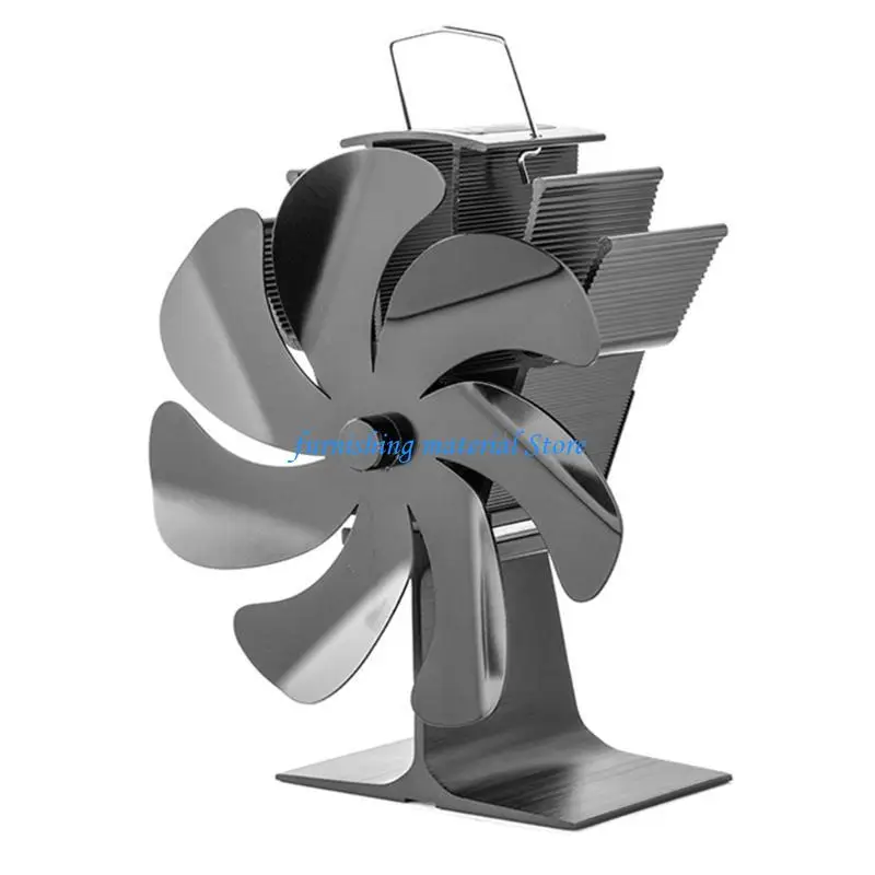 Y5GD 7 شفرات لحرق الخشب، مروحة مدفأة حريق حقيقية، كفاءة مروحة الموقد الخشبي