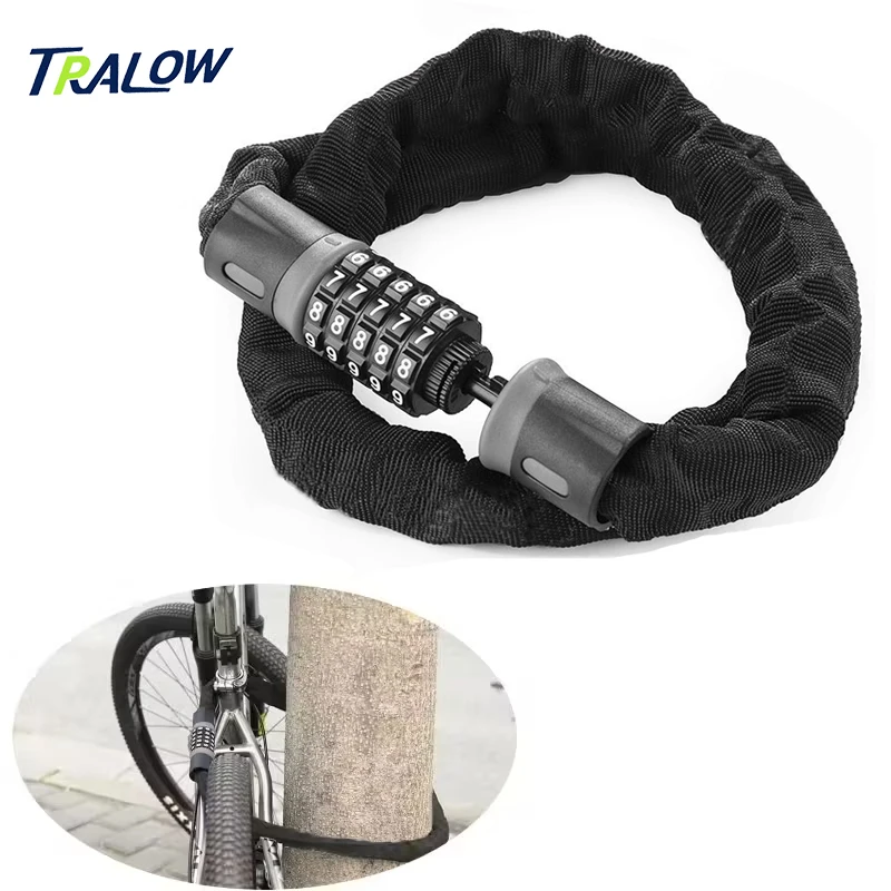 TRALOW 1 PC Tool Bike Locks Heavy Duty Anti Theft 5-Digit Code Keyless Weatherproof for Road, Mountain, Electric & BMX Bikes