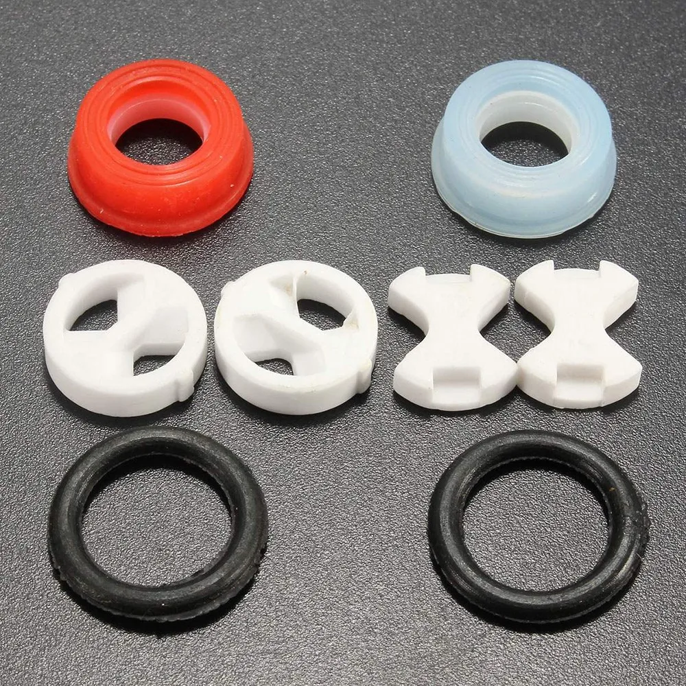 1/2 Set Ceramic Disc Silicon Washer Insert Turn Replacement For Valve Tap For Valve O Ring Gasket Silicon Washer