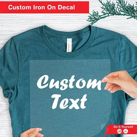 Custom Logo or Picture Iron On Heat Transfer Stickers For Clothing DIY Washable T-Shirts Thermal Patch DTF Colorful Vinyl