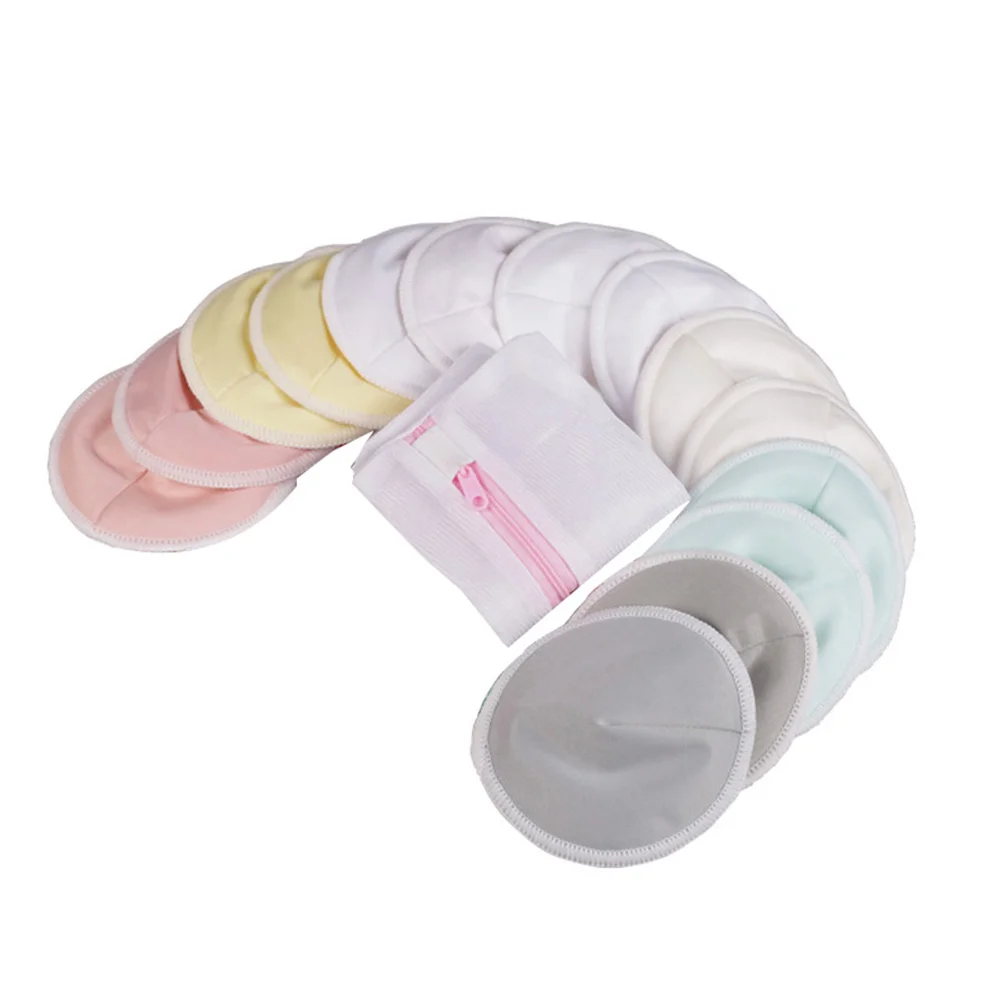 14 قطعة على شكل وعاء مضاد للتسرب منصات الرضاعة الطبيعية 3 طبقات قابل للغسل قابلة لإعادة الاستخدام منصات التمريض للنساء تصميم مريح جاف مناسب