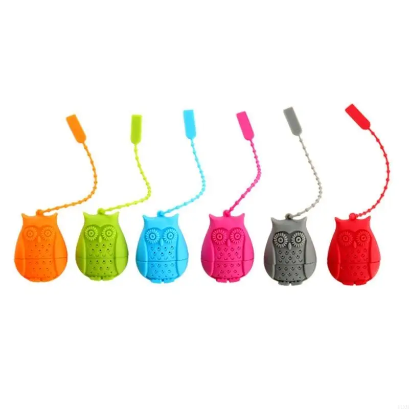 

41XB Owl Silicone Tea Infuser with Long Rope for Loose Tea Leaf Diffuser Gift