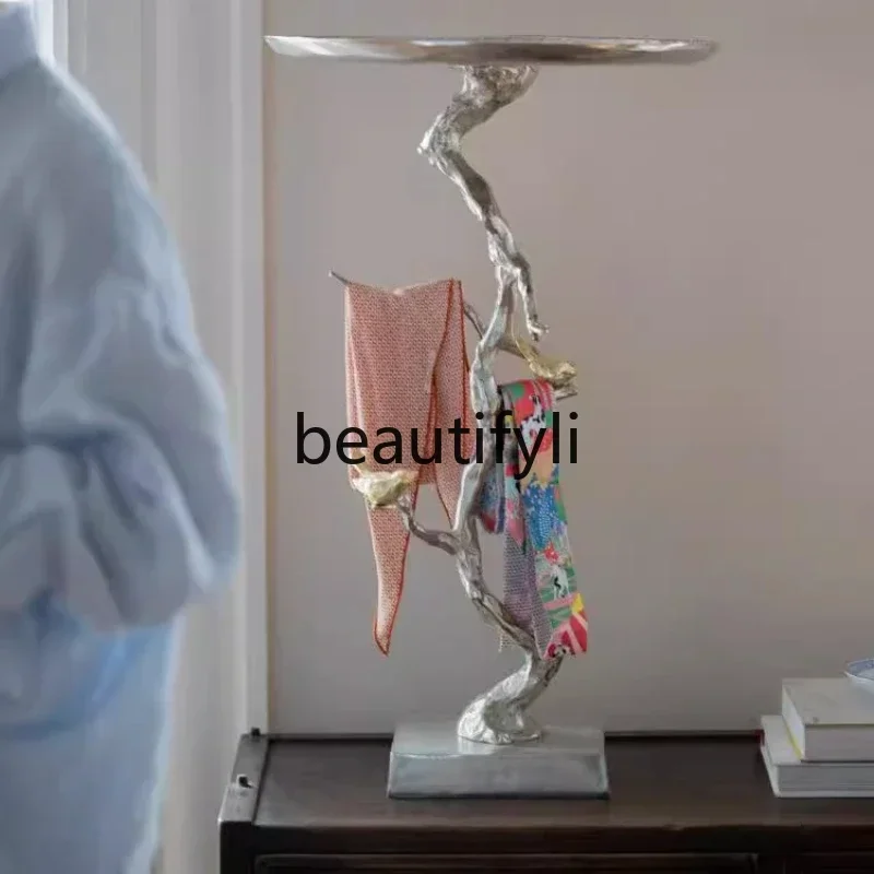 

LXOne-piece Cast Imitation Wood Branch Small Coffee Table Side Table Fashionable Simple Corner Table TraySSS