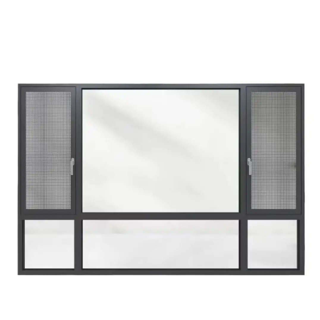 Fanchen 105 Double  Windows  Broken Bridge Aluminum Loy Glass Configuration Energy Saving Sound Insulation  Size