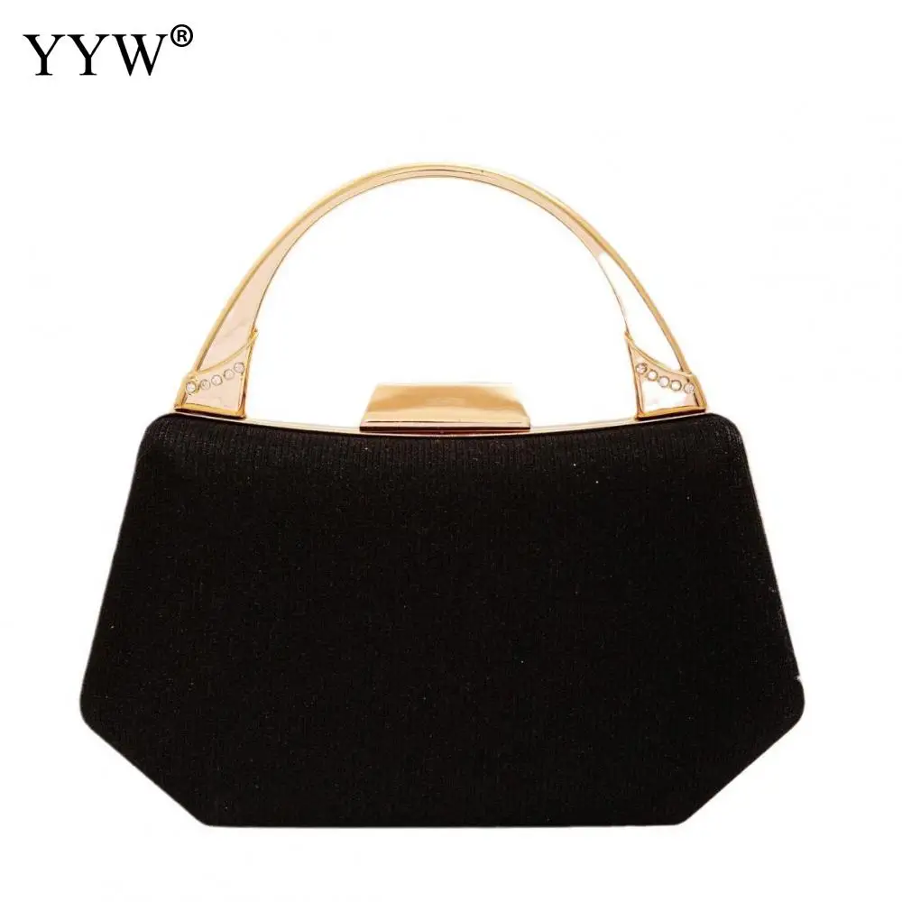 Women's Evening Clutch Bag Party Black Clutch Purse Vintage Velour Exquisite Design Female Wedding Bride Handbag Shoulder Bag