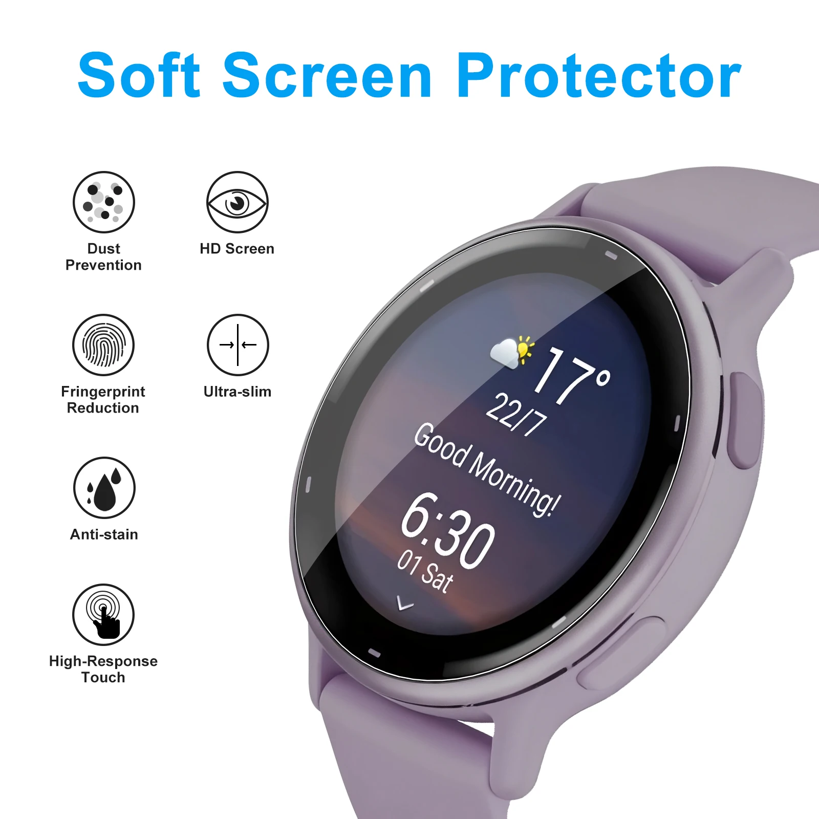 لينة واضحة طبقة رقيقة واقية ل Garmin Vivoactive 6 5 حامي الشاشة ساعة ذكية هيدروجيل فيلم ل Garmin Vivoactive 5 6 #3