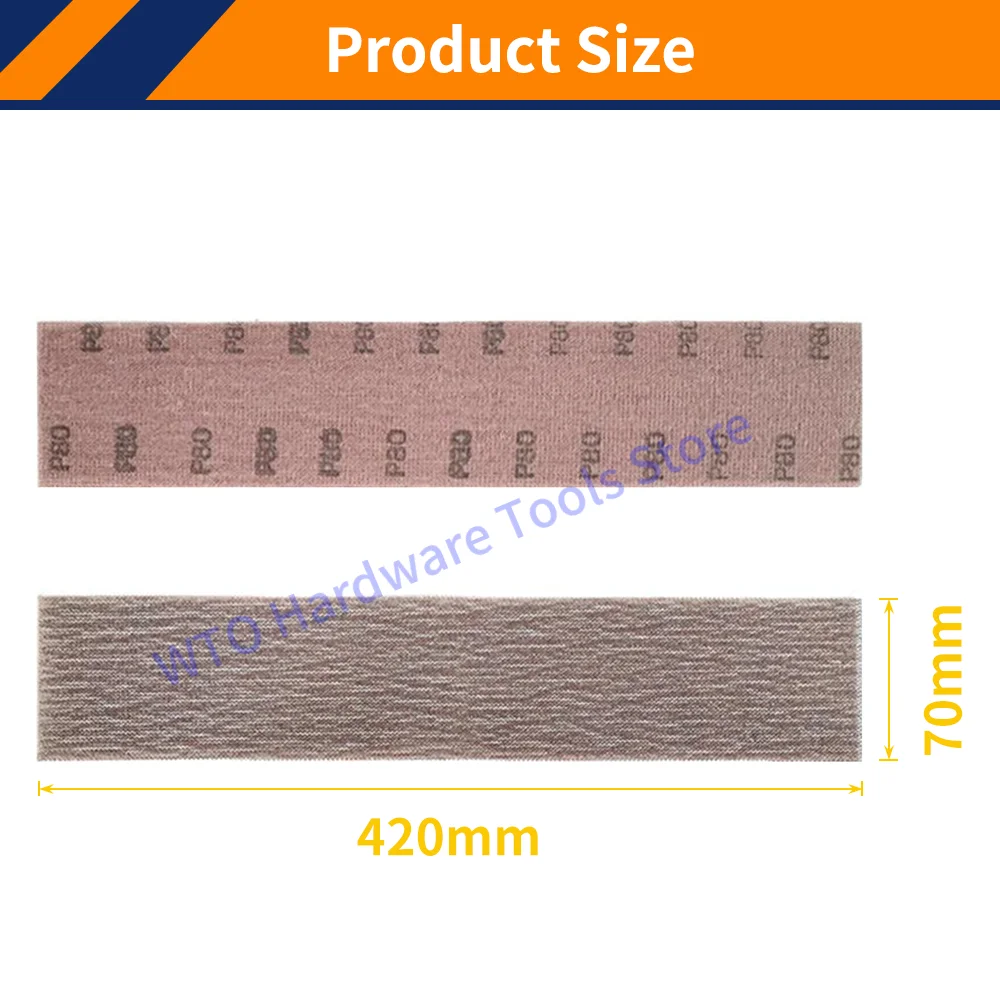 10PCS 70x420mm Mesh Dust Free Sanding Discs Hook & Loop Anti-Blocking Net Sandpaper 80-800 Grit for Drywall Polishing & Grinding