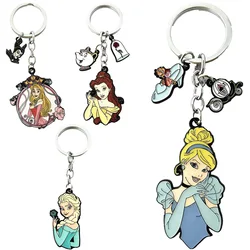 Disney New Cartoon Ice And Snow Fantasy Cinderella Princess Keychain Pendant Movie And Television Beauty And Beast Keychain