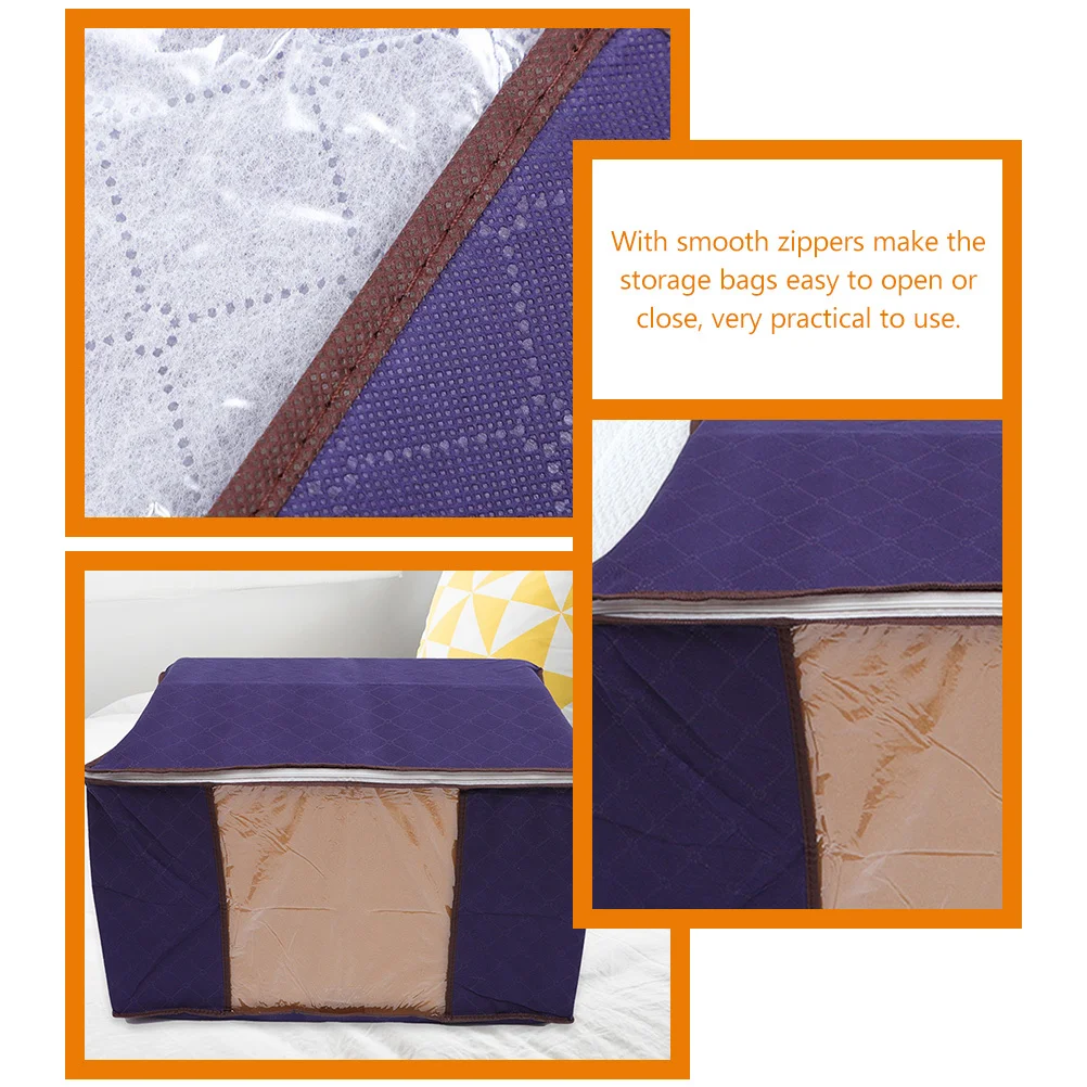 

2Pcs Waterproof Bedding Storage Bags Large Capacity Clothes Quilt Blanket Organizer Zippered Storage Bin Foldable Space Saving