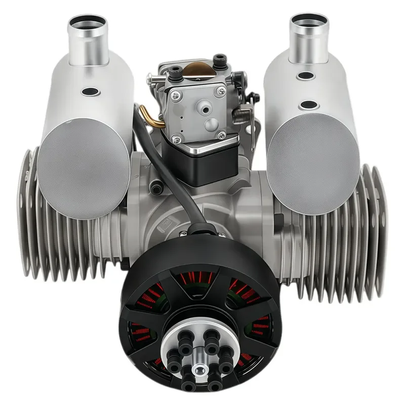 130cc Twin Cylinder Two Stroke Petrol Motor With Integrated Start System RC Model Plane Power Engine