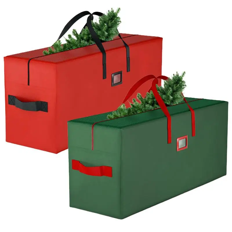 

Christmas Tree Storage Box Ornament Storage Box Xmas Tree Storage Bag With Solid Handle Dust-Proof Christmas Tree Box Artificial
